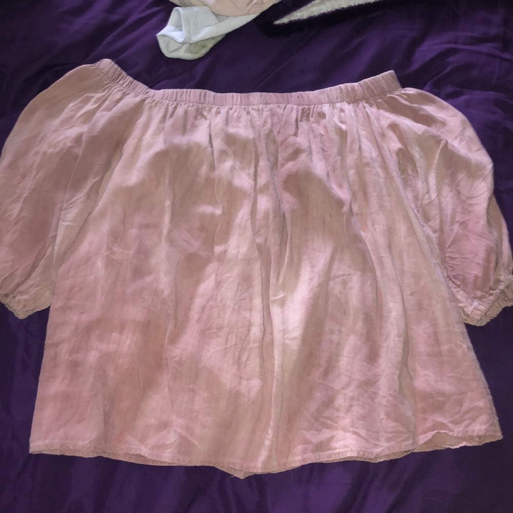Dusty rose off the shoulder top